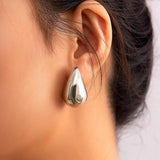 925 Silver Teardrop Stud Earrings Modern Lightweight Accessories