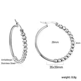 Chunky Heart Shape Hoop Earrings Stainless Steel Plated 20-45MM Round Oval