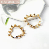 Chunky Heart Shape Hoop Earrings Stainless Steel Plated 20-45MM Round Oval