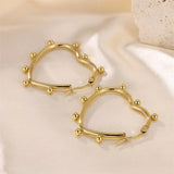 Chunky Heart Shape Hoop Earrings Stainless Steel Plated 20-45MM Round Oval