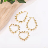 Chunky Heart Shape Hoop Earrings Stainless Steel Plated 20-45MM Round Oval