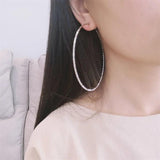 925 Silver Large Circle Piercing Hoop Earrings for Women