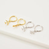 925 Silver Aircraft Drop Earring Piercing Pendiente 202 Women Jewelry