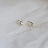 925 Silver Plated 14K Double Arc Zircon Earrings for Women Girl