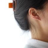 925 Silver Plated 14K Double Arc Zircon Earrings for Women Girl