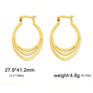 Geometric Hoop Earrings for Women Trending Stainless Steel
