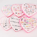 Heart Box Geometric Plastic Stud Earrings Set For Women