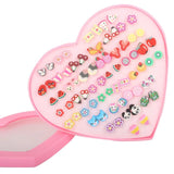 Heart Box Geometric Plastic Stud Earrings Set For Women