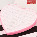 Heart Box Geometric Plastic Stud Earrings Set For Women