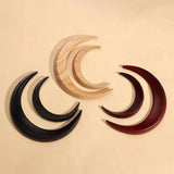 Wooden Moon Hair Sticks Hand Carved Crescent Hair Forks Women Hairpin Comb Clip