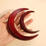 Wooden Moon Hair Sticks Hand Carved Crescent Hair Forks Women Hairpin Comb Clip