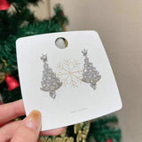 Christmas Tree Zircon Earrings Sparkling Long Earrings