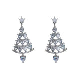 Christmas Tree Zircon Earrings Sparkling Long Earrings
