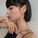 925 Silver-white Flash Earrings For Women 2 Sizes Ear Buckles Women Party Gift