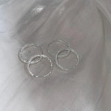 925 Silver-white Flash Earrings For Women 2 Sizes Ear Buckles Women Party Gift