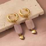 Natural Stone Pendant Earrings Love Women's Jewelry Direct Marketing