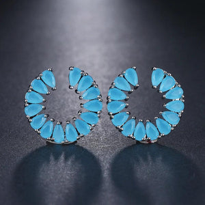 Ear Stone Pave Setting Women Party AAA Cubic Zirconia Stud Earrings