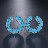 Ear Stone Pave Setting Women Party AAA Cubic Zirconia Stud Earrings