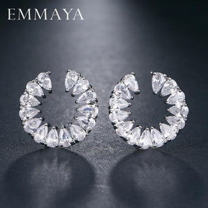 Ear Stone Pave Setting Women Party AAA Cubic Zirconia Stud Earrings