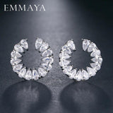 Ear Stone Pave Setting Women Party AAA Cubic Zirconia Stud Earrings