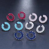 Ear Stone Pave Setting Women Party AAA Cubic Zirconia Stud Earrings