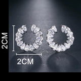 Ear Stone Pave Setting Women Party AAA Cubic Zirconia Stud Earrings