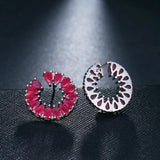 Ear Stone Pave Setting Women Party AAA Cubic Zirconia Stud Earrings