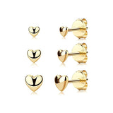 3pcs/set 925 Sterling Silver CZ Ear Stud Earrings Women Jewelry
