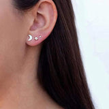 3pcs/set 925 Sterling Silver CZ Ear Stud Earrings Women Jewelry