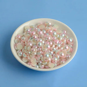 3mm-10mm Mix Mermaid Half Round Pearl Flatback ABS Plastic beads Non Hotfix