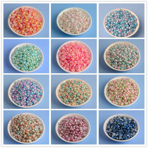 3mm-10mm Mix Mermaid Half Round Pearl Flatback ABS Plastic beads Non Hotfix