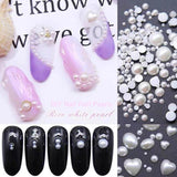 3mm-10mm Mix Mermaid Half Round Pearl Flatback ABS Plastic beads Non Hotfix