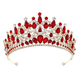 Green Crystal Tiara Crown Wedding Hair Jewelry Bridal Bride