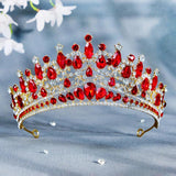 Green Crystal Tiara Crown Wedding Hair Jewelry Bridal Bride