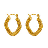 Minimalist Twist Metalic Hoop Earrings 18K Plated