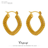 Minimalist Twist Metalic Hoop Earrings 18K Plated