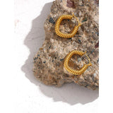 Minimalist Twist Metalic Hoop Earrings 18K Plated