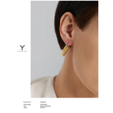 Minimalist Twist Metalic Hoop Earrings 18K Plated