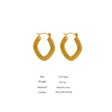 Minimalist Twist Metalic Hoop Earrings 18K Plated