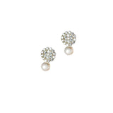 925 Silver 14K Pearl Zircon Stud Earrings For Women Wedding Jewelry