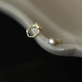 925 Silver Zircon Hoop Earrings 18K Ins Fine Jewelry