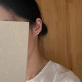 925 Silver Zircon Hoop Earrings 18K Ins Fine Jewelry