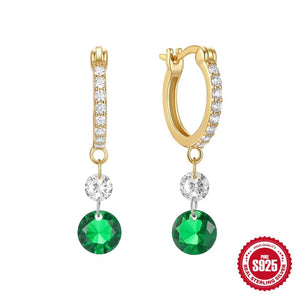 Emerald 925 Sterling Silver Drop Earrings Fine Jewelry Wedding Party