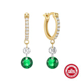 Emerald 925 Sterling Silver Drop Earrings Fine Jewelry Wedding Party