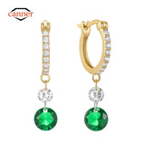Emerald 925 Sterling Silver Drop Earrings Fine Jewelry Wedding Party