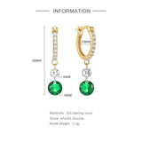 Emerald 925 Sterling Silver Drop Earrings Fine Jewelry Wedding Party