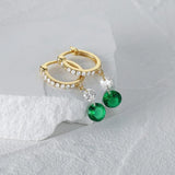Emerald 925 Sterling Silver Drop Earrings Fine Jewelry Wedding Party