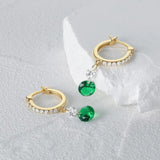 Emerald 925 Sterling Silver Drop Earrings Fine Jewelry Wedding Party