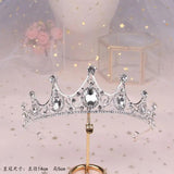 Vintage Small Baroque Green Red Crystal Tiaras Crowns for Women Girls