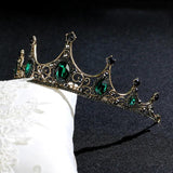 Vintage Small Baroque Green Red Crystal Tiaras Crowns for Women Girls